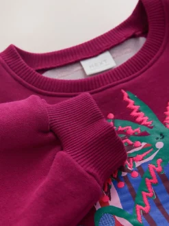 Burgundy Red Zebra Crew Neck Sweatshirt (3mths-7yrs)