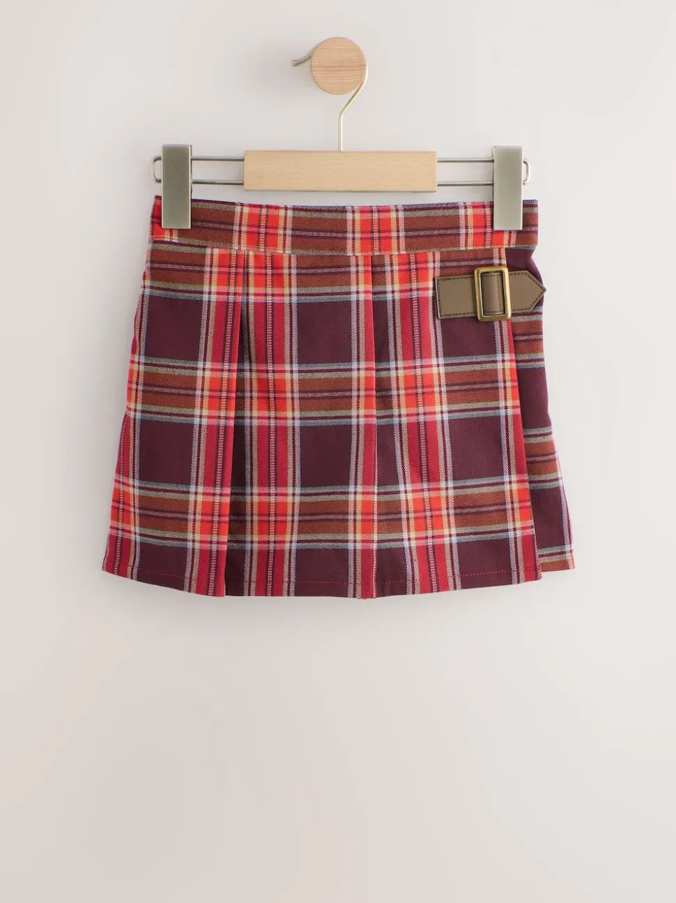 Burgundy Red Check Skort and Tights Set (3mths-7yrs)
