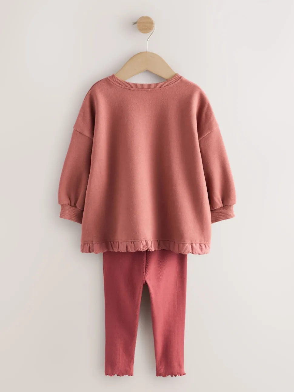 Burgundy Red Fairy Frill Hem Sweatshirt & Leggings Set (3mths-7yrs)
