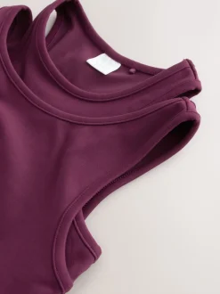 Burgundy Red Sports Crop Top (5-16yrs)