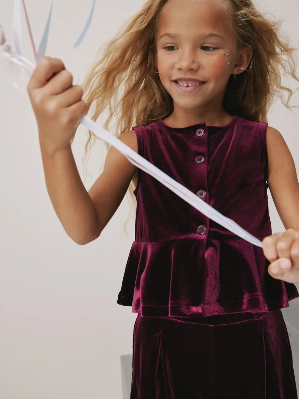 Burgundy Red Velour Waistcoat and Shorts Set (3-16yrs)