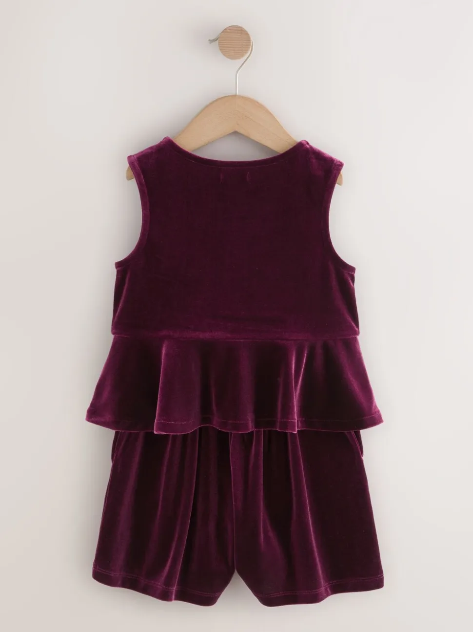 Burgundy Red Velour Waistcoat and Shorts Set (3-16yrs)