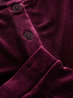 Burgundy Red Velour Waistcoat and Shorts Set (3-16yrs)