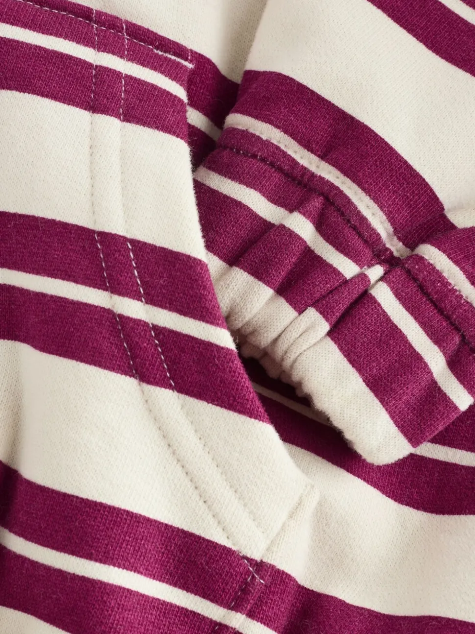 Burgundy Red/White Stripe Zip Through Hoodie (3-16yrs)