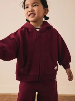 Burgundy Red Zip Through Hoodie (3mths-7yrs)