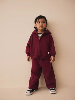 Burgundy Red Zip Through Hoodie (3mths-7yrs)