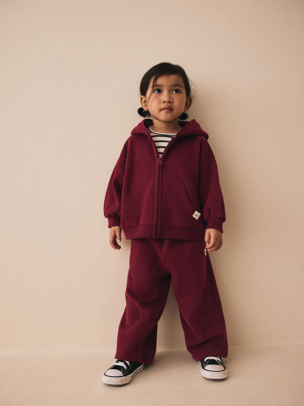 Burgundy Red Zip Through Hoodie (3mths-7yrs)