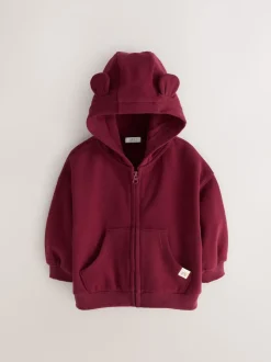 Burgundy Red Zip Through Hoodie (3mths-7yrs)