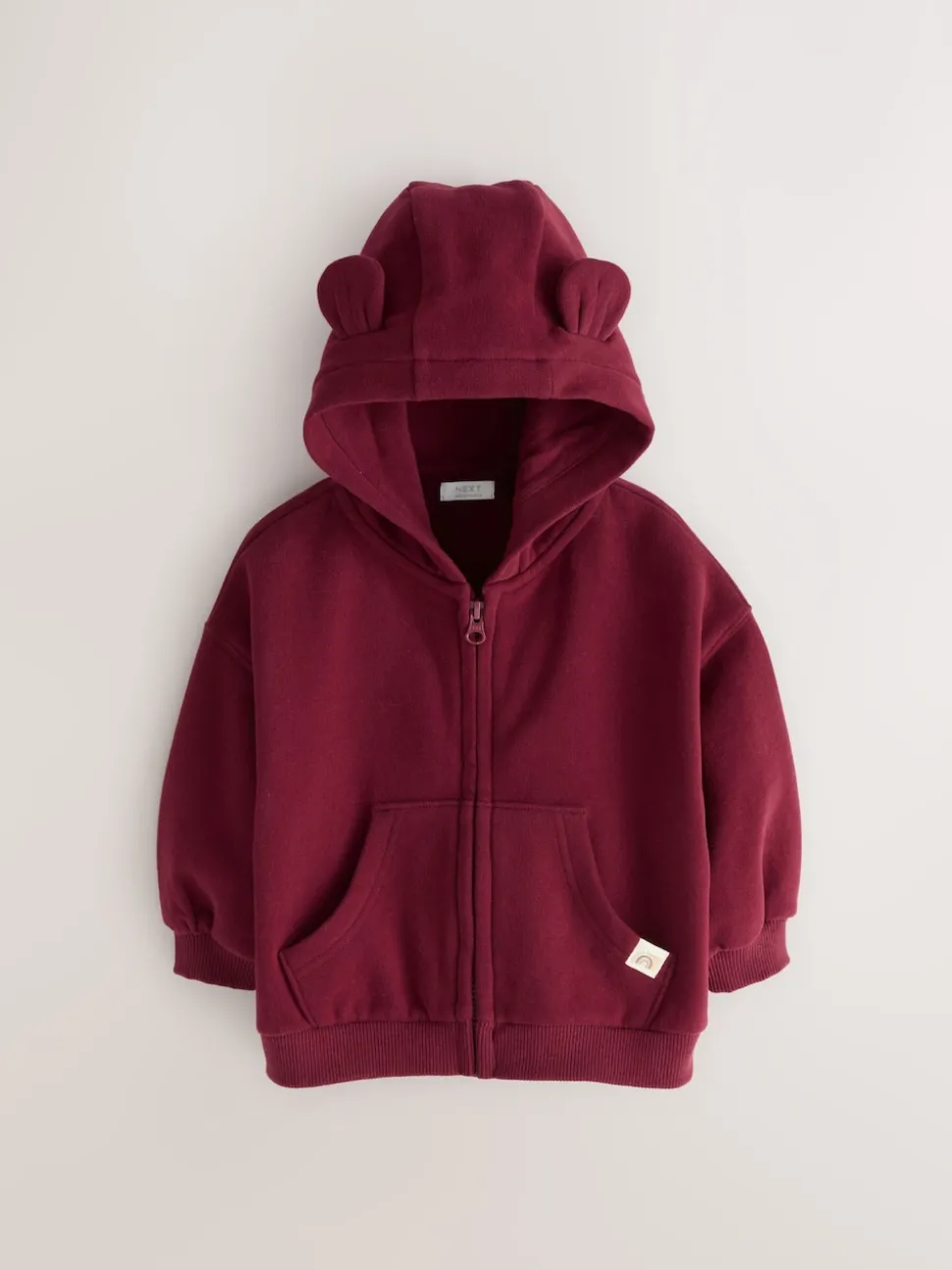 Burgundy Red Zip Through Hoodie (3mths-7yrs)