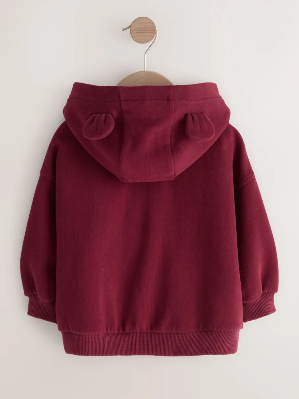 Burgundy Red Zip Through Hoodie (3mths-7yrs)