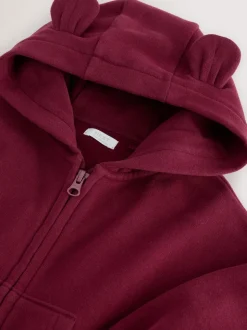 Burgundy Red Zip Through Hoodie (3mths-7yrs)