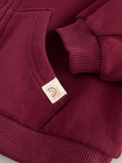 Burgundy Red Zip Through Hoodie (3mths-7yrs)