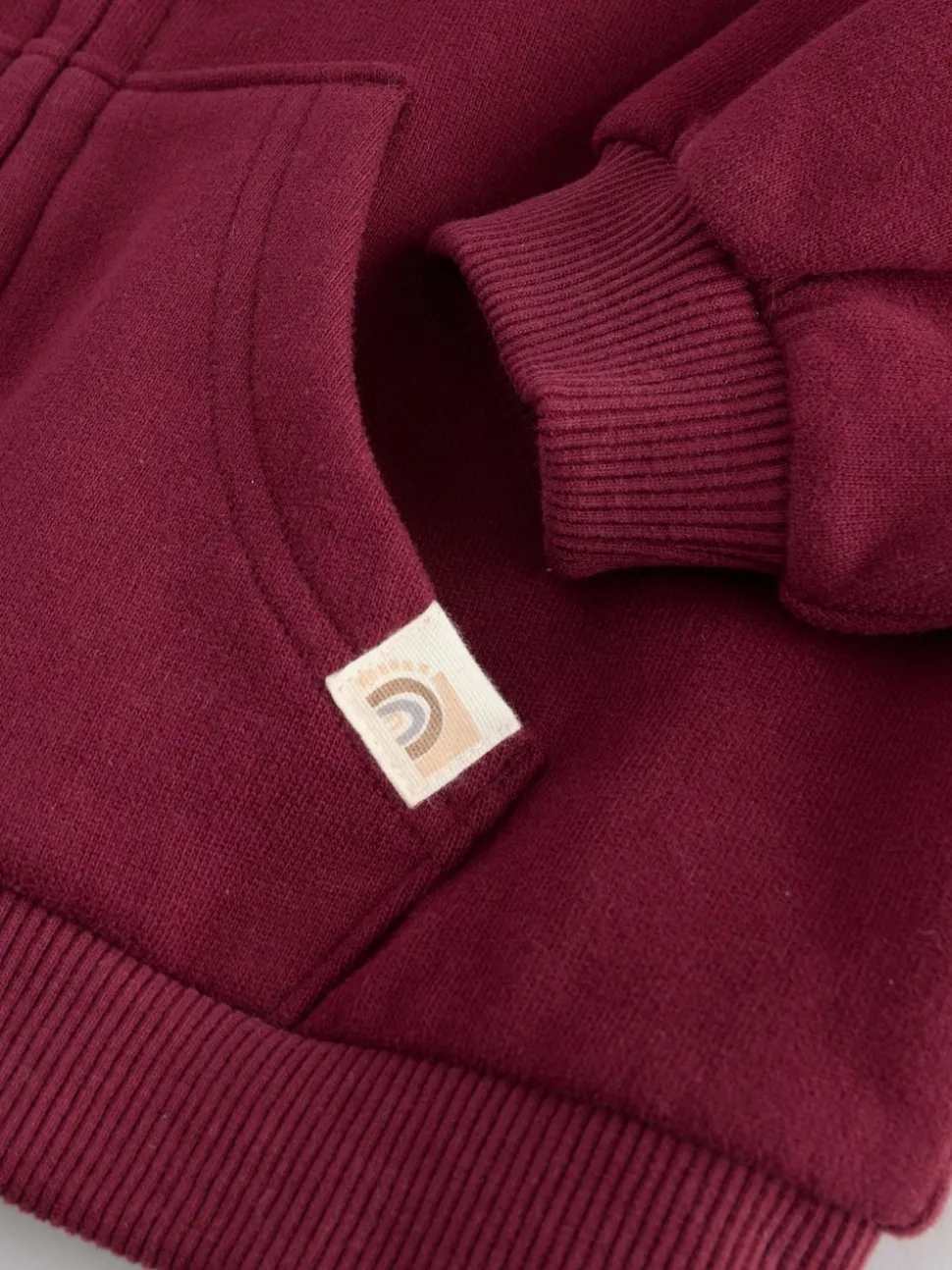 Burgundy Red Zip Through Hoodie (3mths-7yrs)