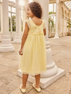 Buttermilk Yellow Mesh Flower Girl Dress (3-16yrs)