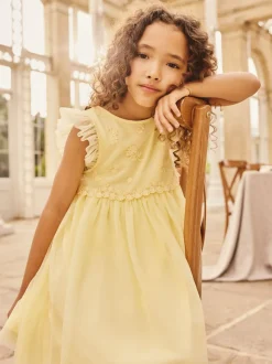Buttermilk Yellow Mesh Flower Girl Dress (3-16yrs)