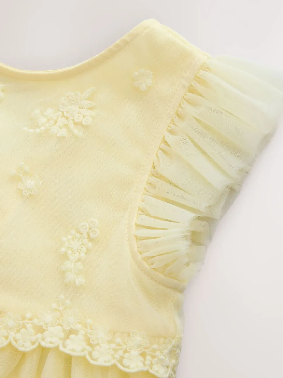 Buttermilk Yellow Mesh Flower Girl Dress (3-16yrs)