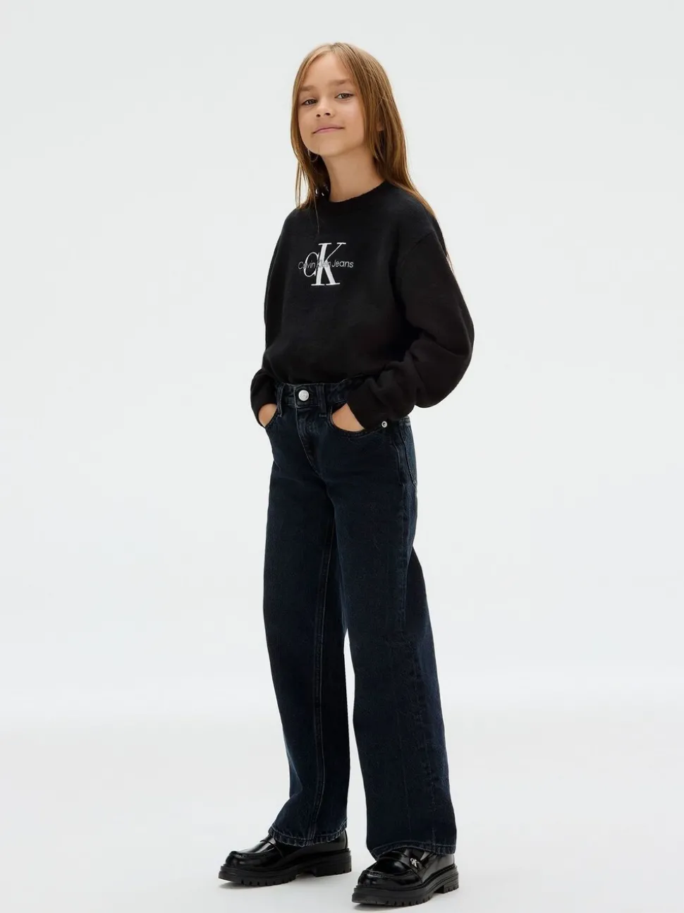 Calvin Klein Black Barrel Salt & Pepper Grey Jeans