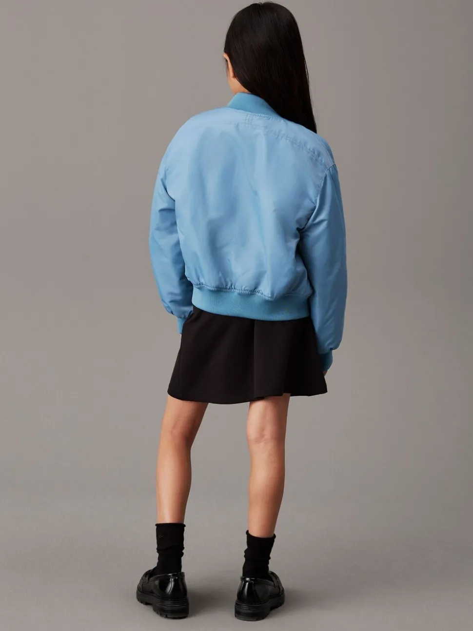 Calvin Klein Black Logo Tape Flare Punto Skirt