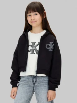 Calvin Klein Black Logo Zip-Up Hoodie