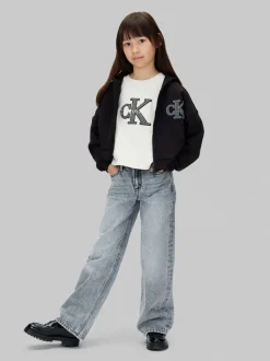 Calvin Klein Black Logo Zip-Up Hoodie