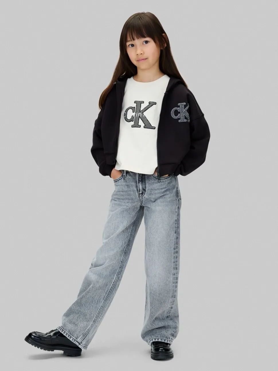 Calvin Klein Black Logo Zip-Up Hoodie
