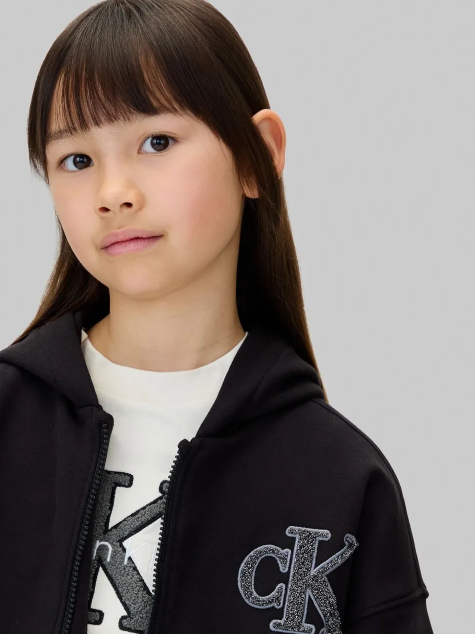 Calvin Klein Black Logo Zip-Up Hoodie