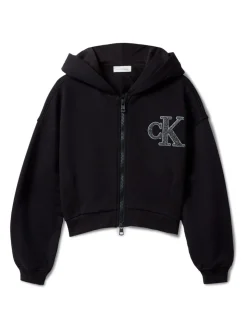 Calvin Klein Black Logo Zip-Up Hoodie