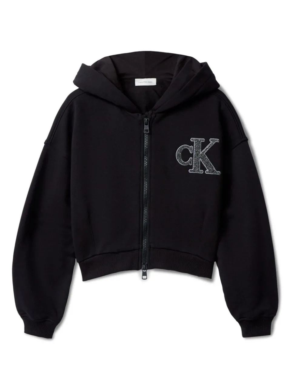 Calvin Klein Black Logo Zip-Up Hoodie