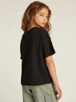Calvin Klein Black Monologo Glitter 100% Cotton T-Shirt