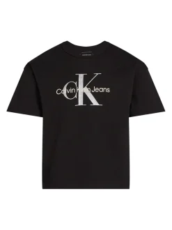 Calvin Klein Black Monologo Glitter 100% Cotton T-Shirt