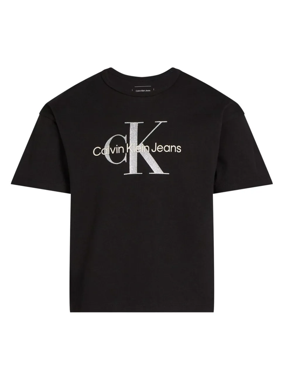 Calvin Klein Black Monologo Glitter 100% Cotton T-Shirt