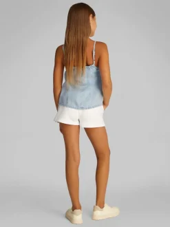 Calvin Klein Blue Denim Strap Top