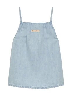 Calvin Klein Blue Denim Strap Top