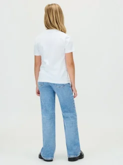 Calvin Klein Blue High Rise Wide Leg Jeans
