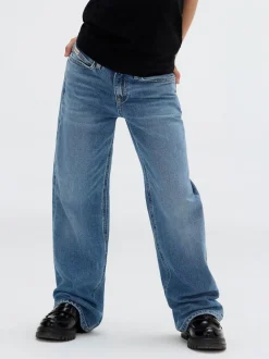 Calvin Klein Blue High Rise Wide Leg Jeans