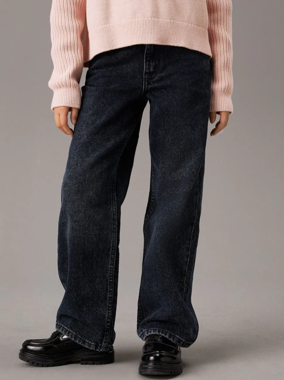 Calvin Klein Blue High Rise Wide Leg Jeans