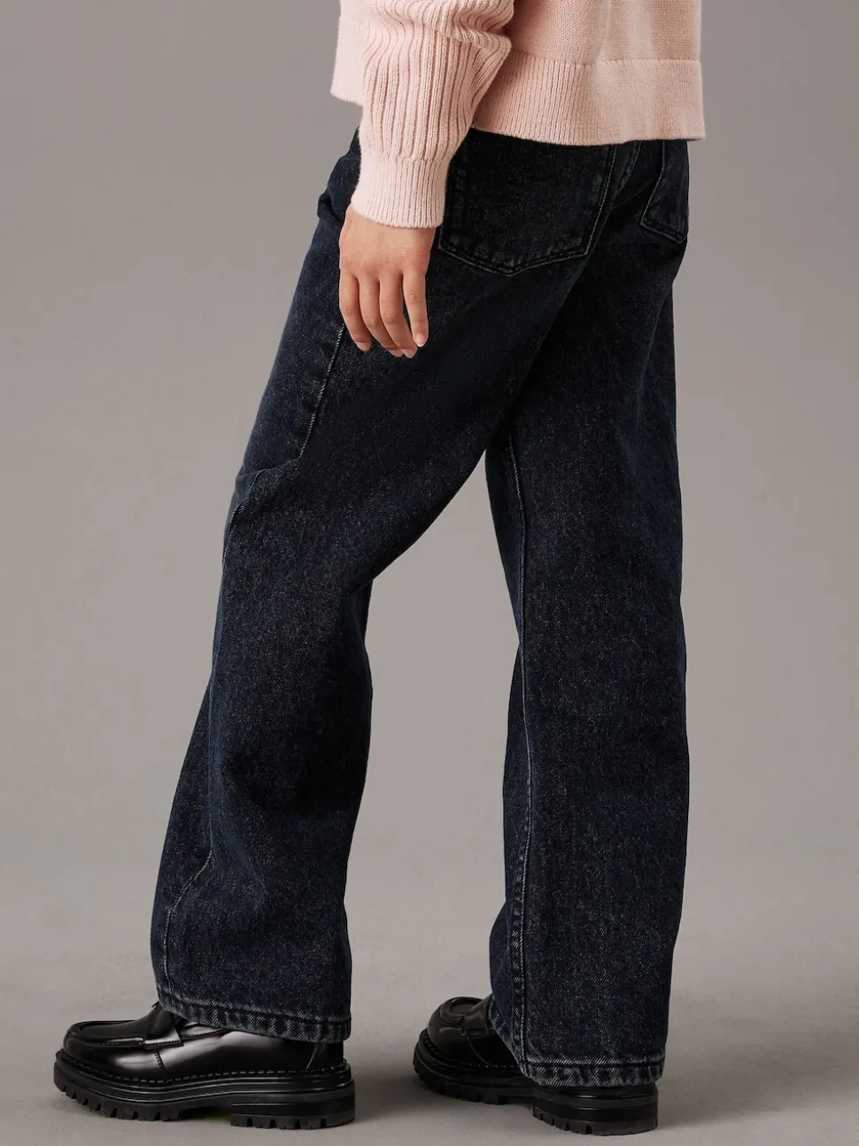 Calvin Klein Blue High Rise Wide Leg Jeans