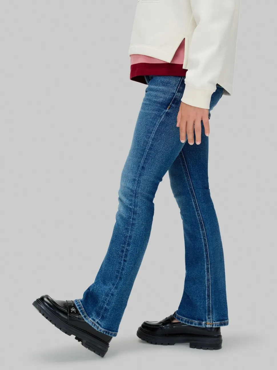 Calvin Klein Blue Mid Rise Flared Jeans