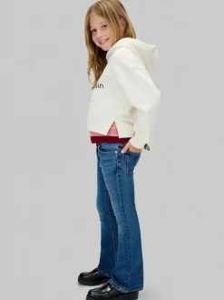 Calvin Klein Blue Mid Rise Flared Jeans
