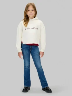 Calvin Klein Blue Mid Rise Flared Jeans