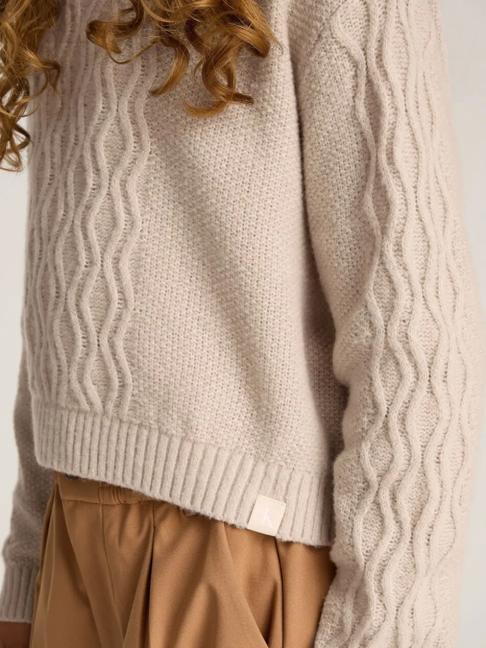 Calvin Klein Cream Cable Jumper