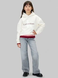Calvin Klein Cream Fleece Logo Hoodie
