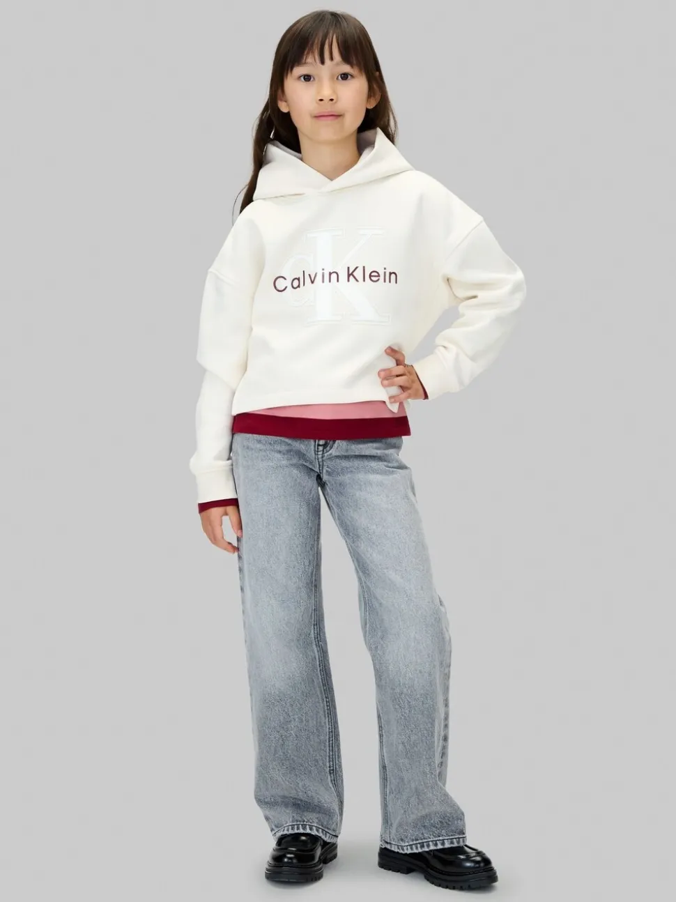 Calvin Klein Cream Fleece Logo Hoodie