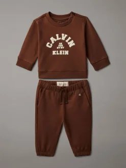 Calvin Klein Jeans Logo Brown Jogging Suit
