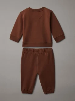 Calvin Klein Jeans Logo Brown Jogging Suit