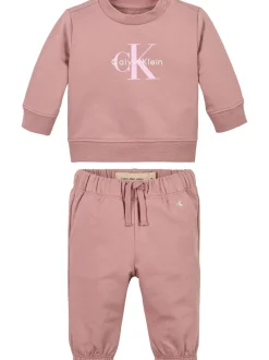 Calvin Klein Jeans Pink Monogram Crew Neck Sweatshirt Set