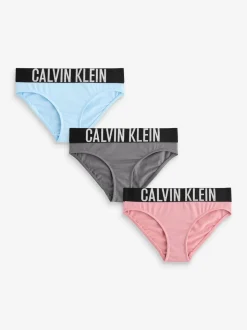 Calvin Klein Pink 3 Pack Girls Bikini Briefs with Intense Power