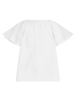 Calvin Klein White 100% Cotton Poplin Short Sleeve Top