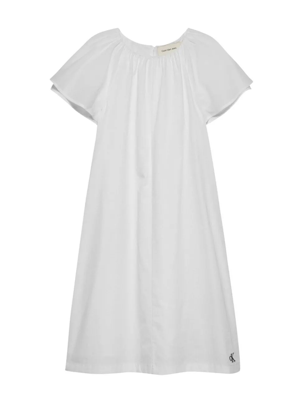 Calvin Klein White Crisp Poplin Short Sleeve 100% Cotton Dress