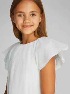 Calvin Klein White Crisp Poplin Short Sleeve 100% Cotton Dress